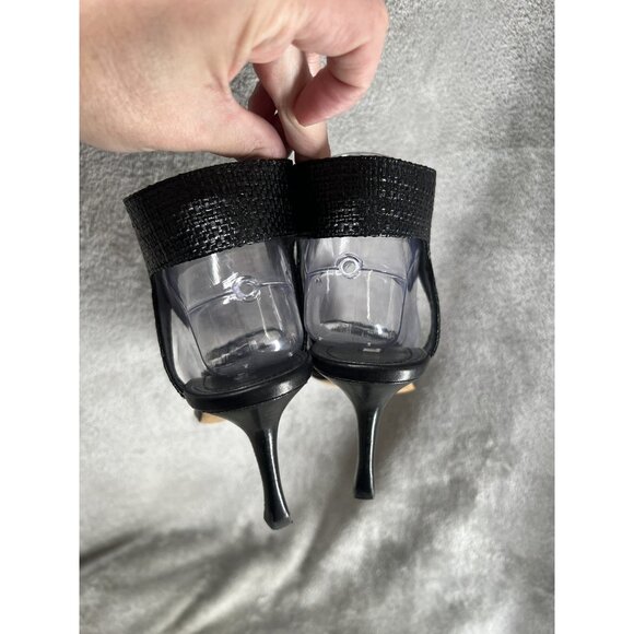 MANOLO BLAHNIK Women’s 37 US 6.5 Black Open Toe Sandals High Heels Shoes SITC - Picture 8 of 8